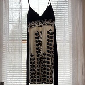 Chic Black and Cream Floral Dress